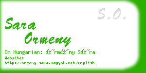 sara ormeny business card